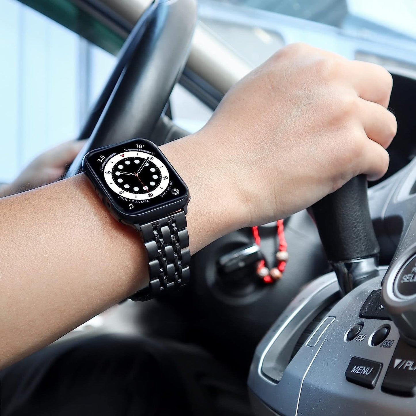 Stainless Steel Watch Band Compatible with Apple Watch Bands 42Mm 44Mm with Stainless Steel Buckle, Replacement Wristband Strap for Women Men  ENFAN   