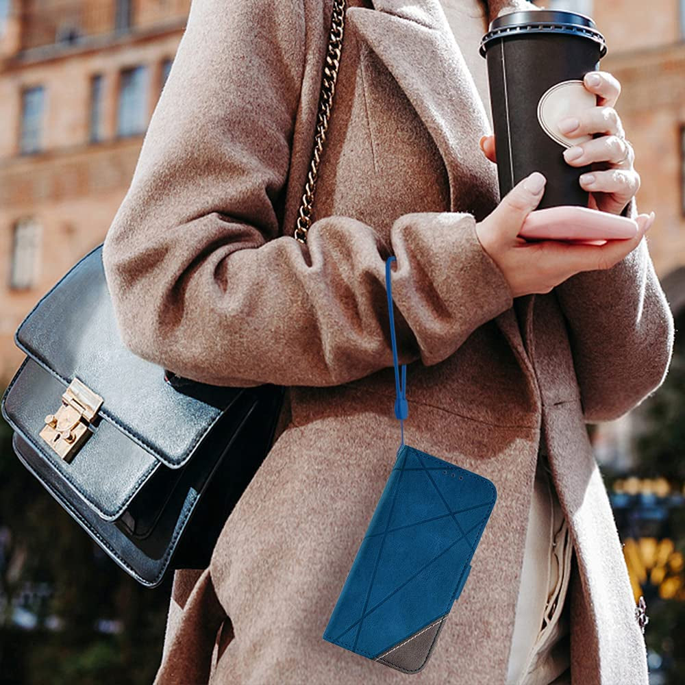 Asuwish Compatible with LG G6 Wallet Case and Tempered Glass Screen Protector Leather Flip Cover Card Holder Stand Cell Phone Cases for LGG6 Thinq LG6 Thin Q G 6 plus G6+ 6G VS988 H872 Women Men Blue  Asuwish   