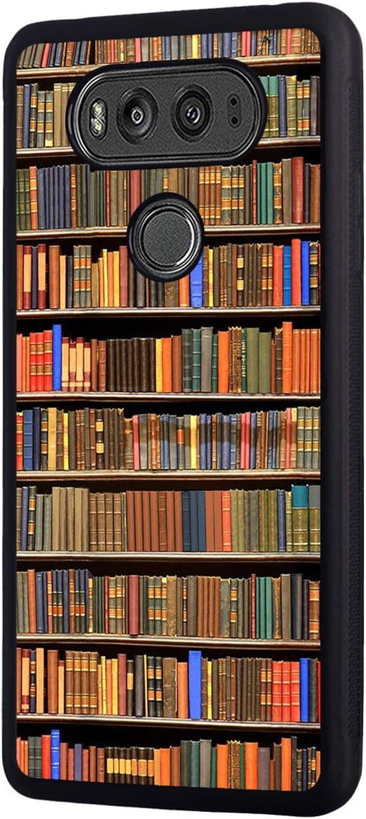 LG V30 Case,Books in Library Design Slim Impact Resistant Rubber Protective Case Cover for LG V30/LG V30 Plus/Lg V30S/Lg V35/LG V35 Thinq  Log Zog   