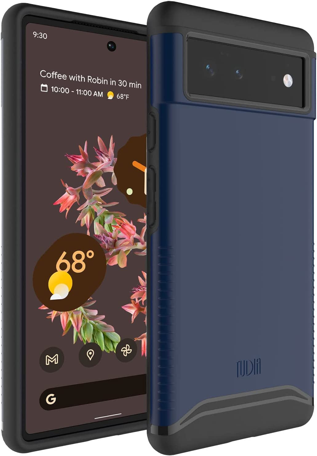 TUDIA Dualshield Designed for Google Pixel 6 Case (2021), [Merge] Shockproof Military Grade Slim Heavy Duty Dual Layer Tough Protection for Pixel 6 Phone Case - Metallic Slate  TUDIA Indigo Blue  