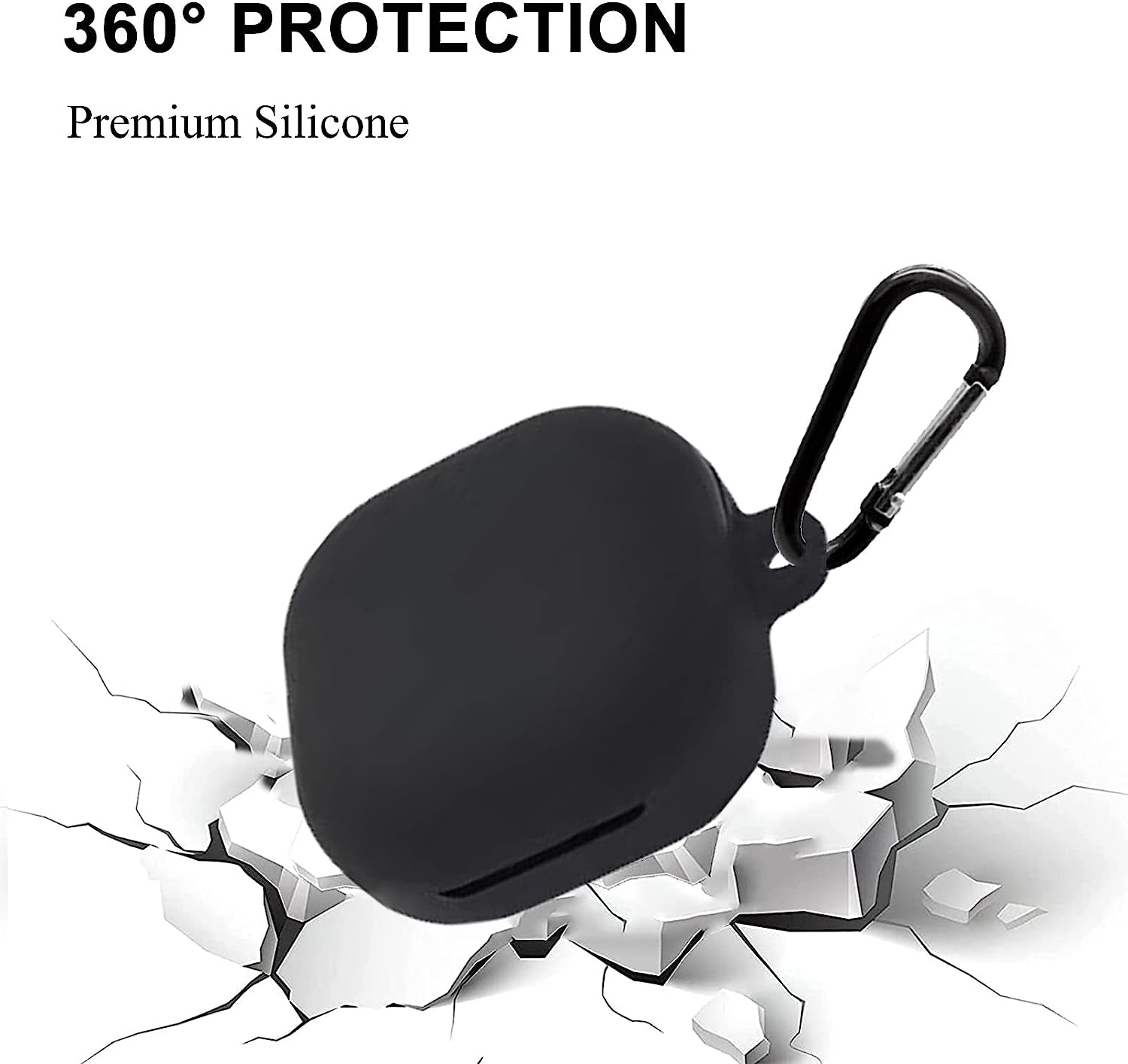 VAEKNVG Silicone Case for Samsung Galaxy Buds 2 Pro/Galaxy Buds 2/ Galaxy Buds Pro/Galaxy Buds Live Case, Shock-Absorbing Protective Earbuds Cover with Carabiner Accessories(Black)  VAEKNVG   