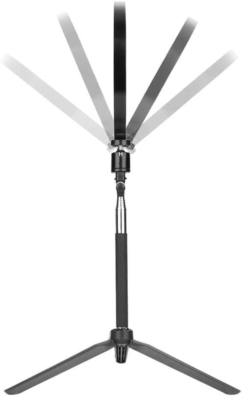 Fonrest LED Ring Light with Stretchable Tripod Stand Selfie Stick, 6-Inch Dimmable Floor/Table Annular Lamp for Selfie, Makeup, Live Stream, Youtube, Vlog, Camera/Phone Video Shooting USB Plug  FONREST   