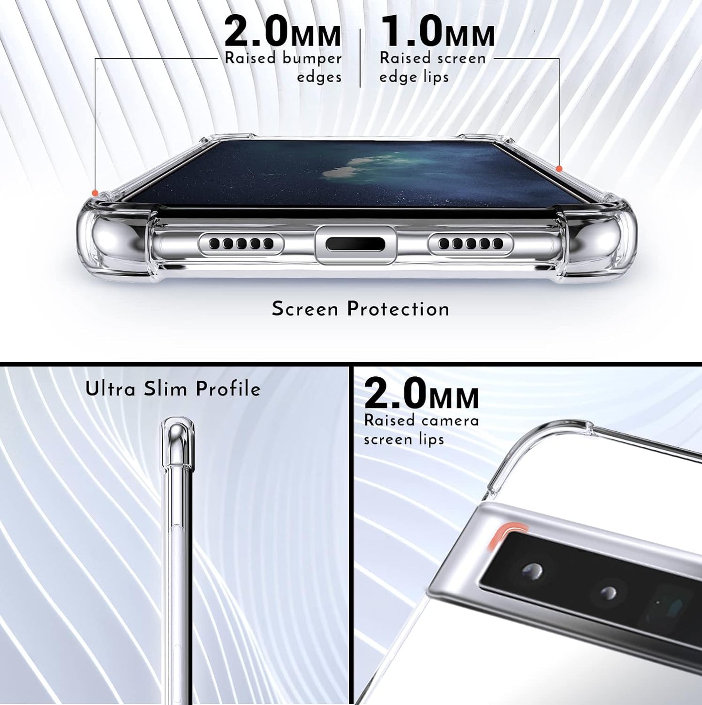 Silverback Compatible with Pixel 6 Pro Case Clear,Two-Way Kickstand Case, Anti-Scratch Protective Shockproof Slim Cover for Google Pixel 6 Pro 5G - Clear  Silverback inc   