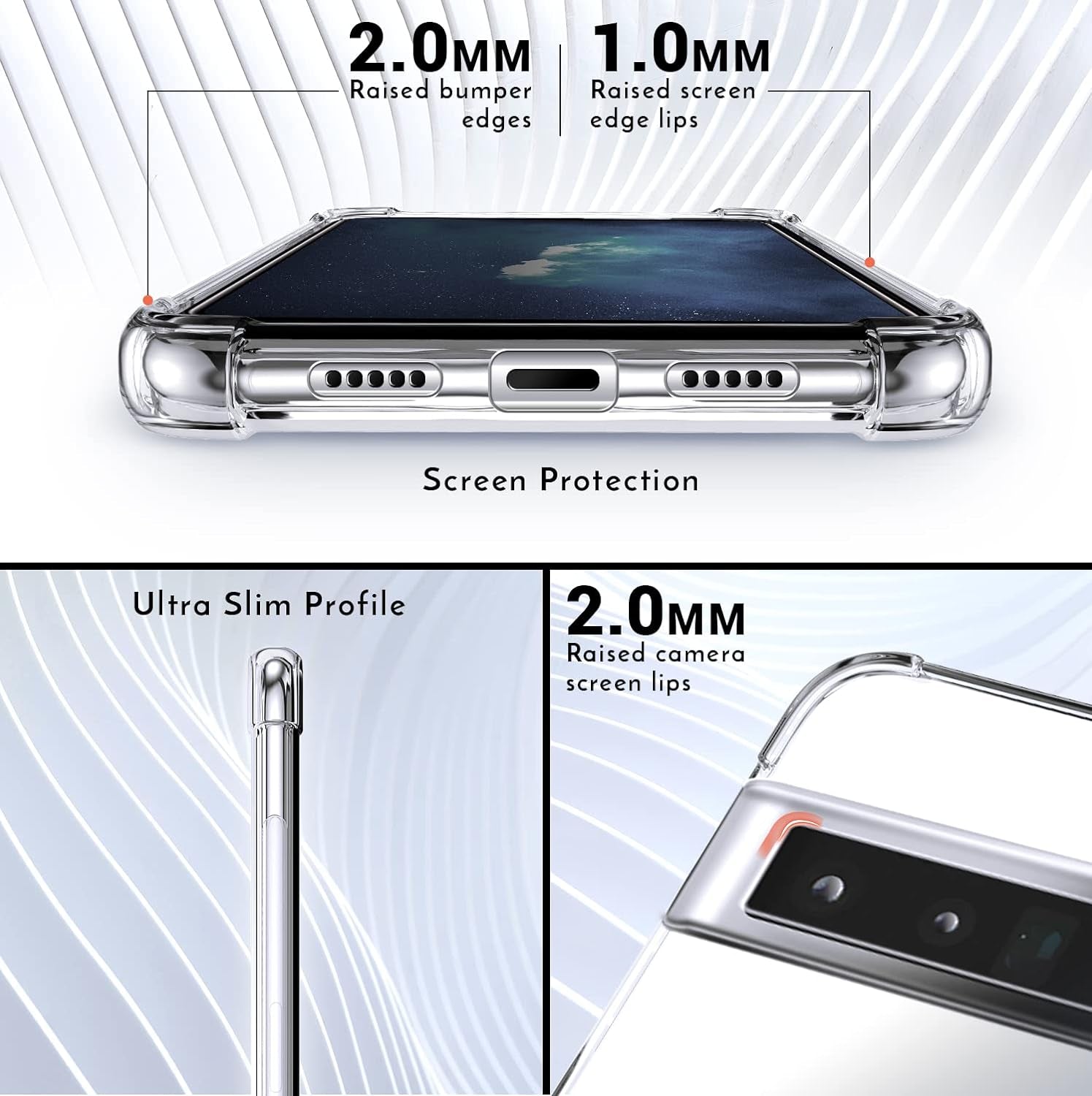 Silverback Compatible with Pixel 6 Pro Case Clear,Two-Way Kickstand Case, Anti-Scratch Protective Shockproof Slim Cover for Google Pixel 6 Pro 5G - Clear  Silverback inc   