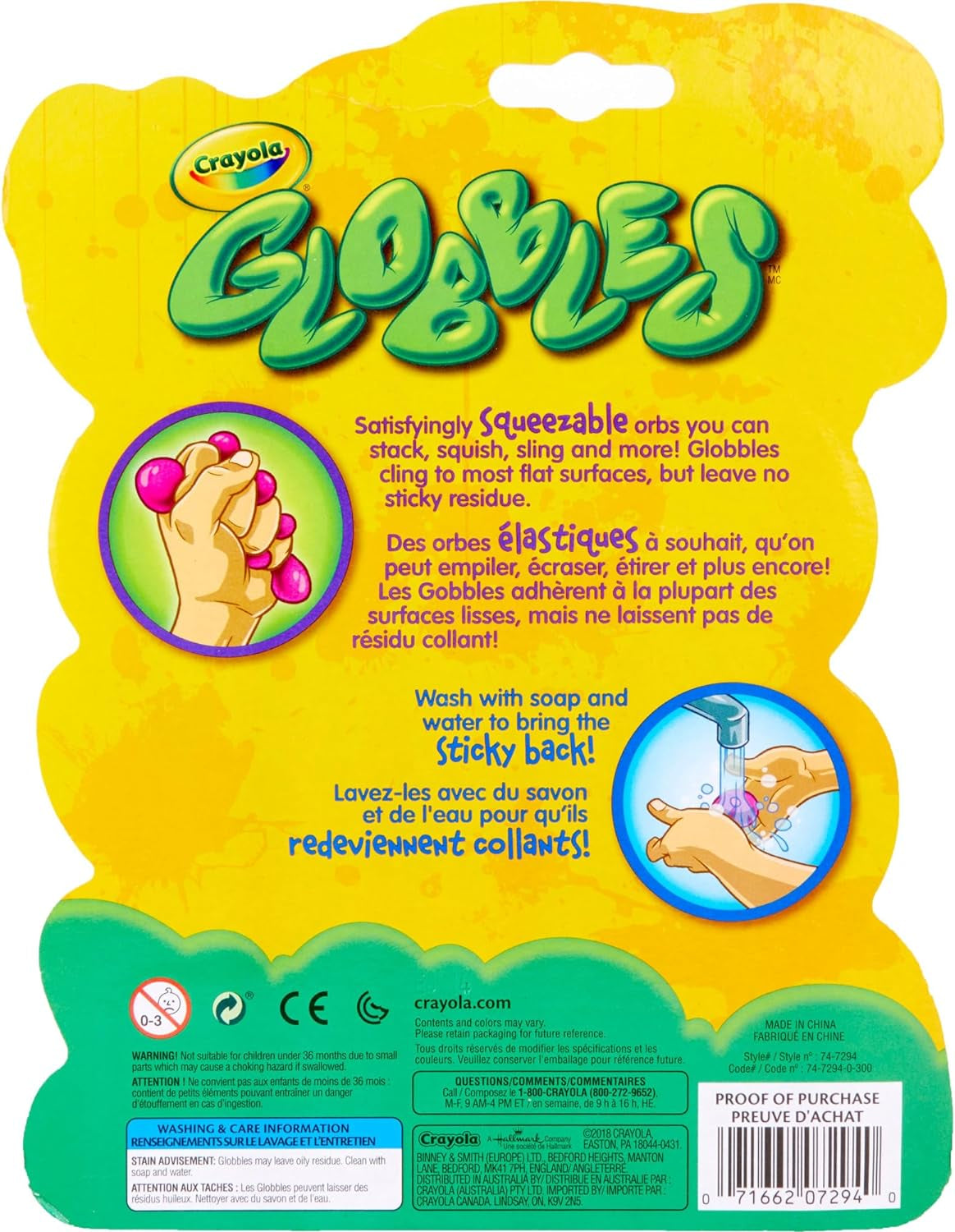 Crayola Globbles Fidget Toy (6Ct), Sticky Fidget Balls, Squish Gift for Kids, Sensory Toys, Ages 4, 5, 6, 7, 8  Crayola   