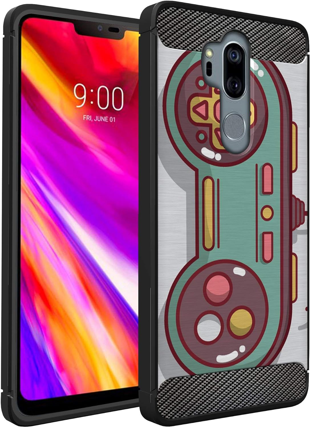 Casesondeck Case Compatible with [LG G7 / LG G7 Thinq] Pictorial Patterned TPU Design Case Flexible Slim and Elegant (Cobra Tiger)  CasesonDeck Green Game Control  