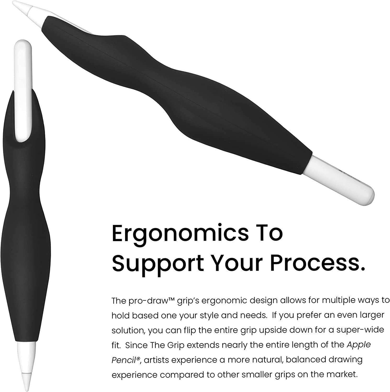 The Pro-Draw Grip for Apple Pencil 1St & 2Nd Generation // More Comfort. Better Control.  Pro-Draw   