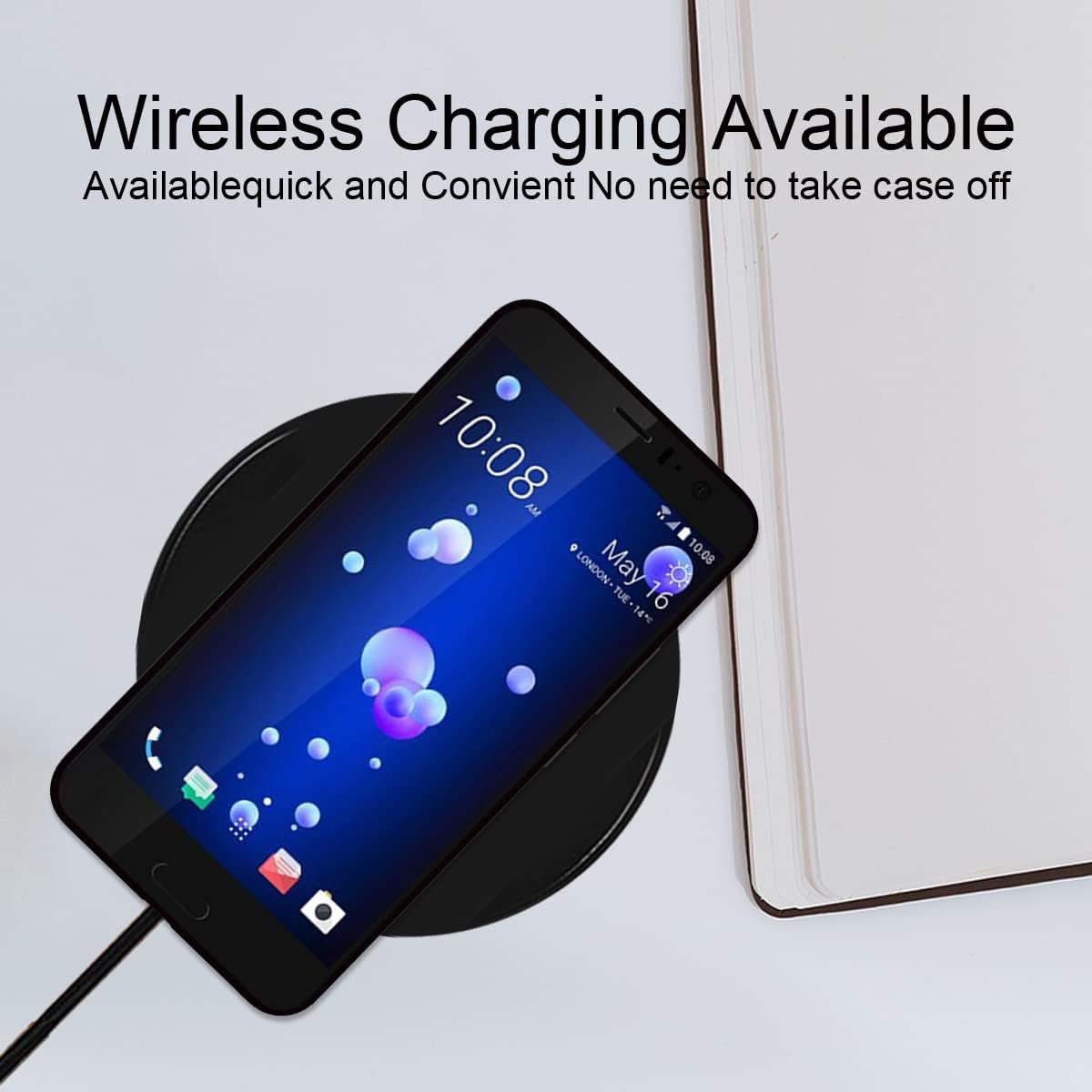 Zaztify Compatible with HTC U11, Khaki Heart Tunnel Center Love Swirl Cute Pattern Shockproof Protective Anti-Slip Thin Slim Soft Phone Case Cover Shell  zaztify   