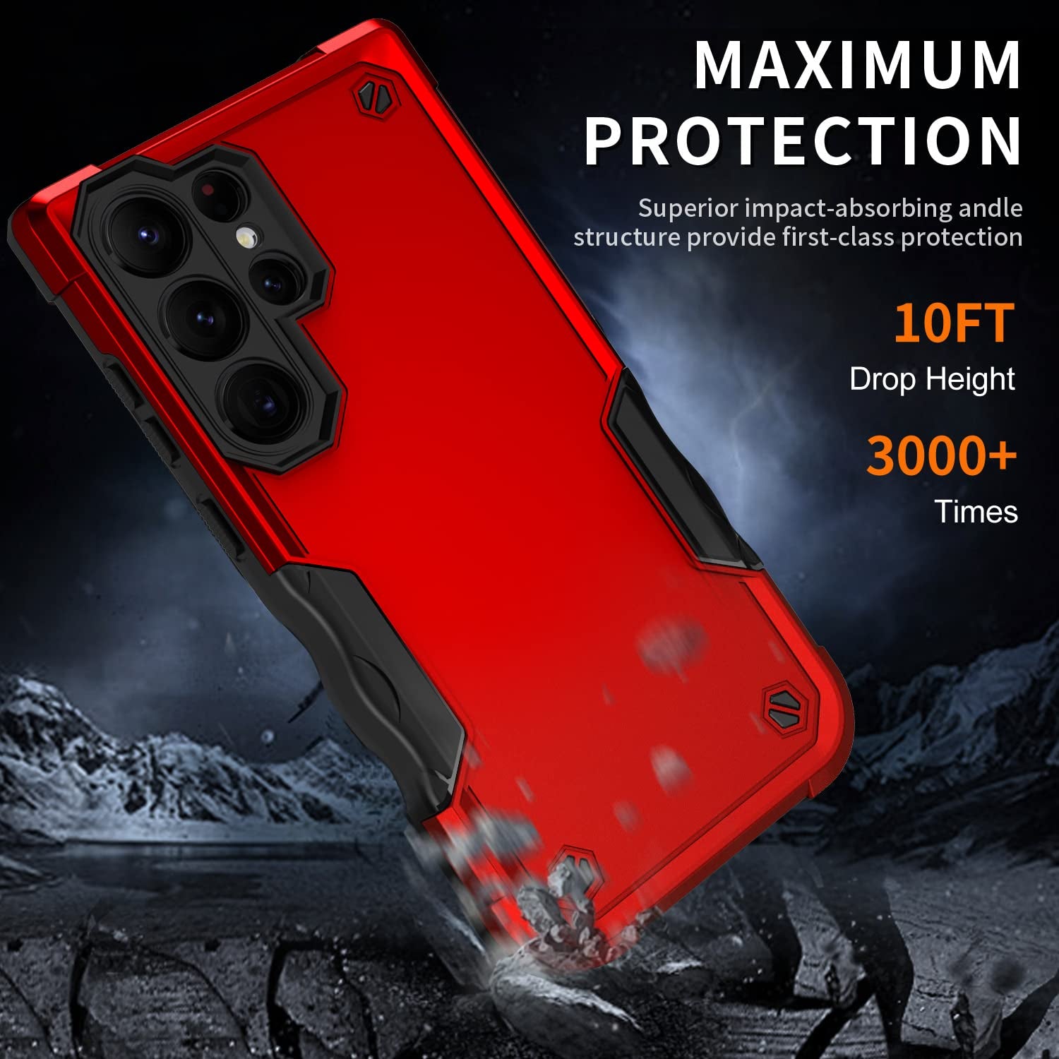 ACFDTYX Compatible with Samsung Galaxy S22 Ultra Case, Military Grade Shockproof Heavy Duty Protective Phone Case，Sleek Premium Touch，Non-Slip Soft for Galaxy S22 Ultra, Black  ACFDTYX   