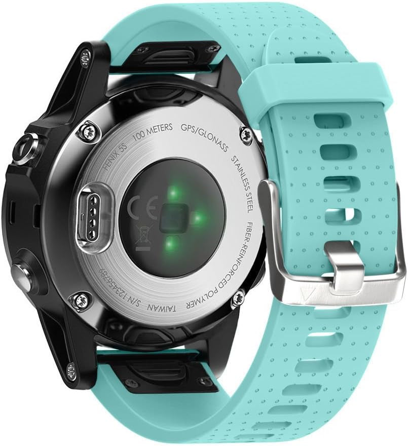 ANCOOL Compatible with Fenix 5S Bands Easy Fit 20Mm Silicone Watch Bands Replacement for Fenix 7S/D2 Delta S/Fenix 6S/Fenix 6S Pro/Fenix 5S plus Smartwatches (Black)  ANCOOL Silver Buckle-Mint  