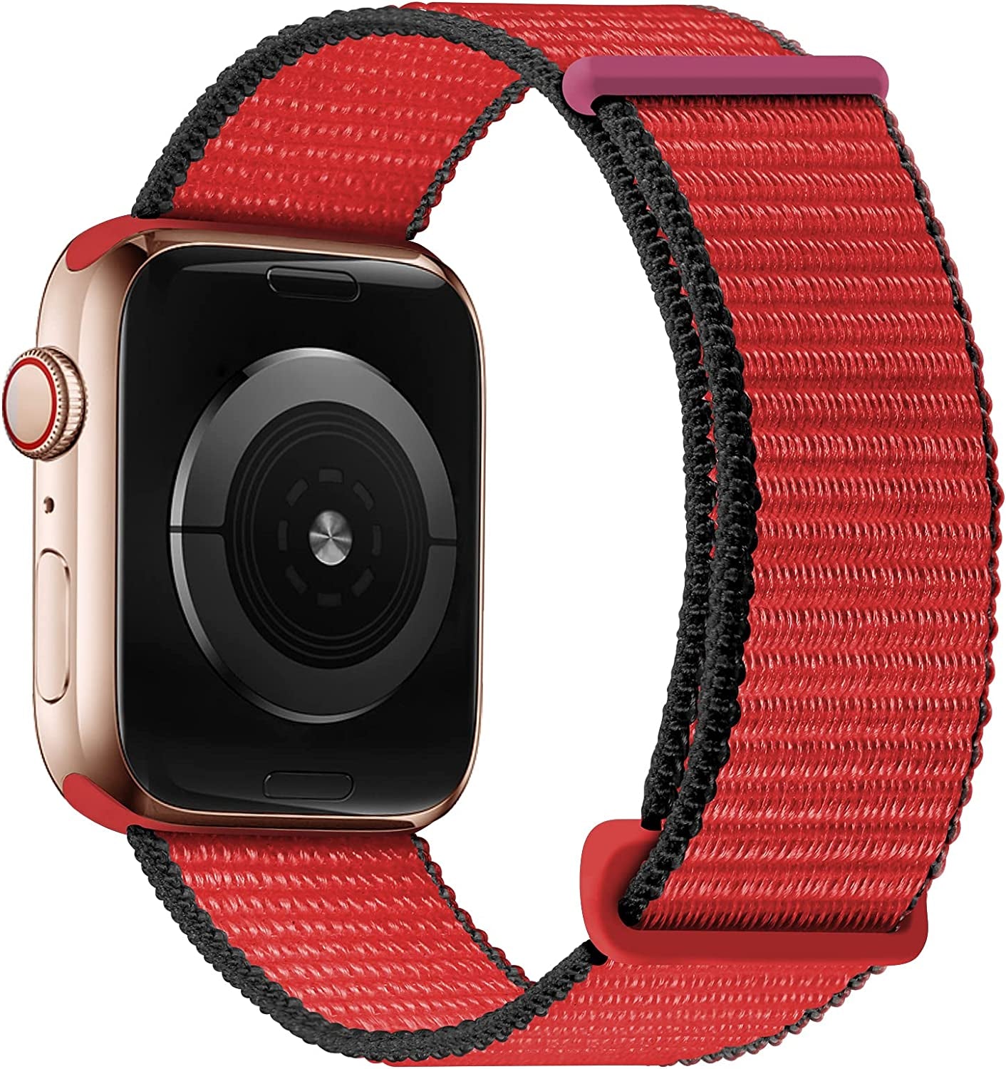 Oxwallen Sport Loop Nylon Band Compatible with Apple Watch 7/8 Ultra 49Mm 45Mm 42Mm 44Mm, Comfortable Braided Strap Women Men Competible for Iwatch SE & Series 7/8 6 5 4 3, Black  OXWALLEN Tricolor Red 41/38/40MM 