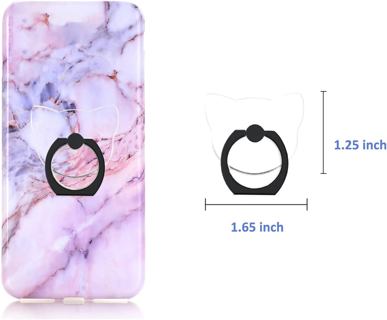 Transparent Cat Cell Phone Ring Holder Kickstand,360 Rotation Clear Cat Cell Phone Finger Ring Grip Stand for Phones,Pad  lenoup   