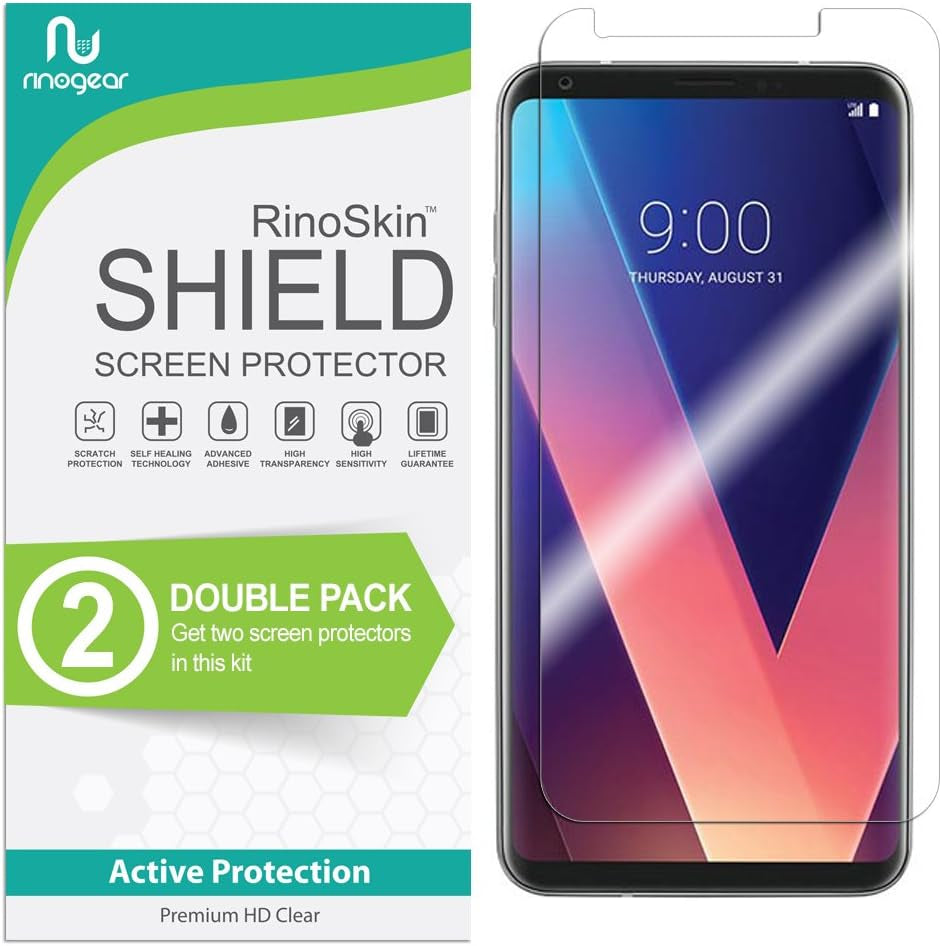 Rinogear (2-Pack Screen Protector for LG G8 Thinq (6.1" Inch) Screen Protector Case Friendly Accessories Flexible Full Coverage Clear TPU Film  RinoGear 6" - Inch  