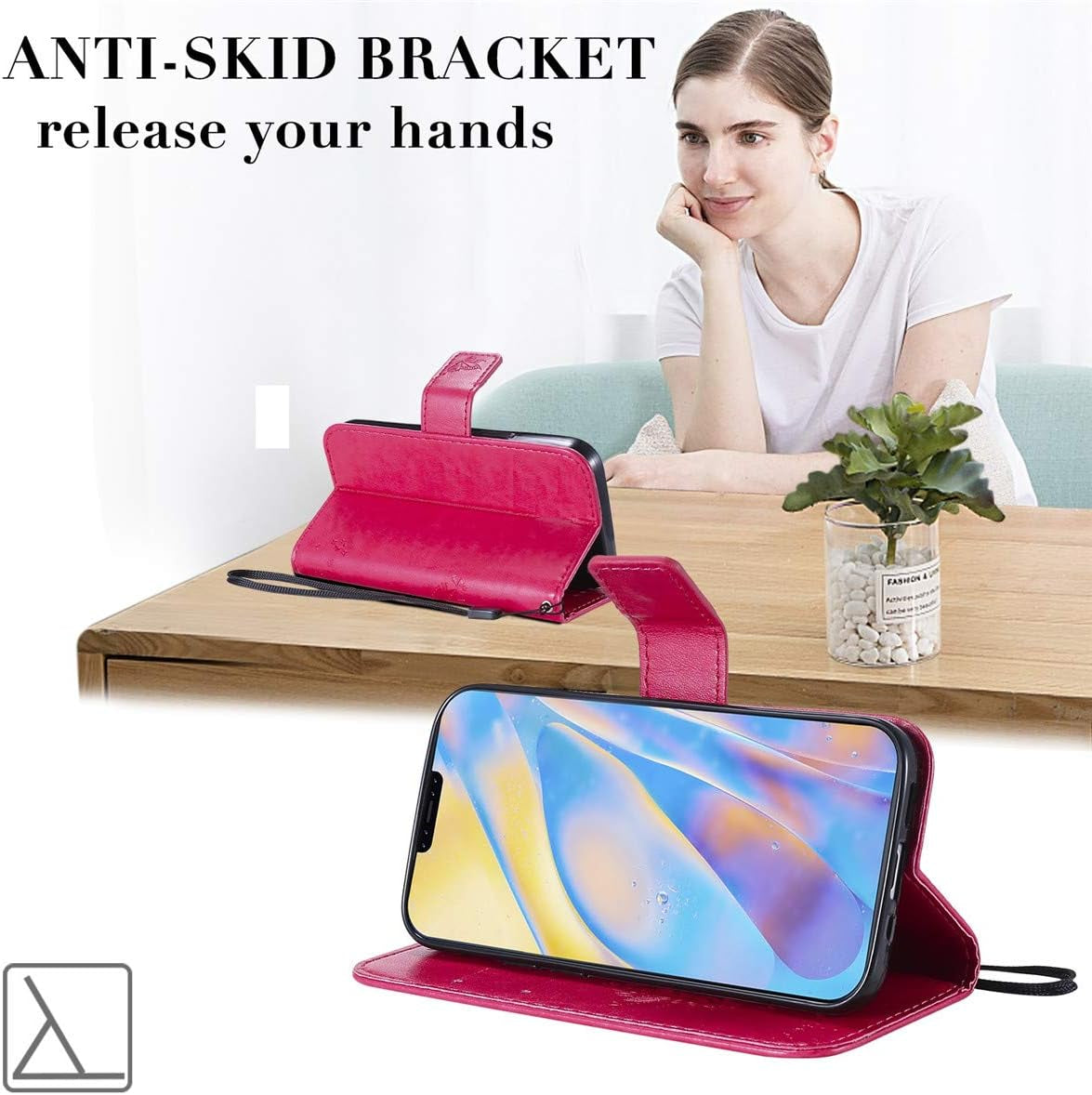 XYX Wallet Case for LG V30, Embossed Cat Butterfly Flowers PU Leather Flip Protective Phone Case Cover with Card Slots for LG V30/LG V35 Thinq, Pink  XYX   