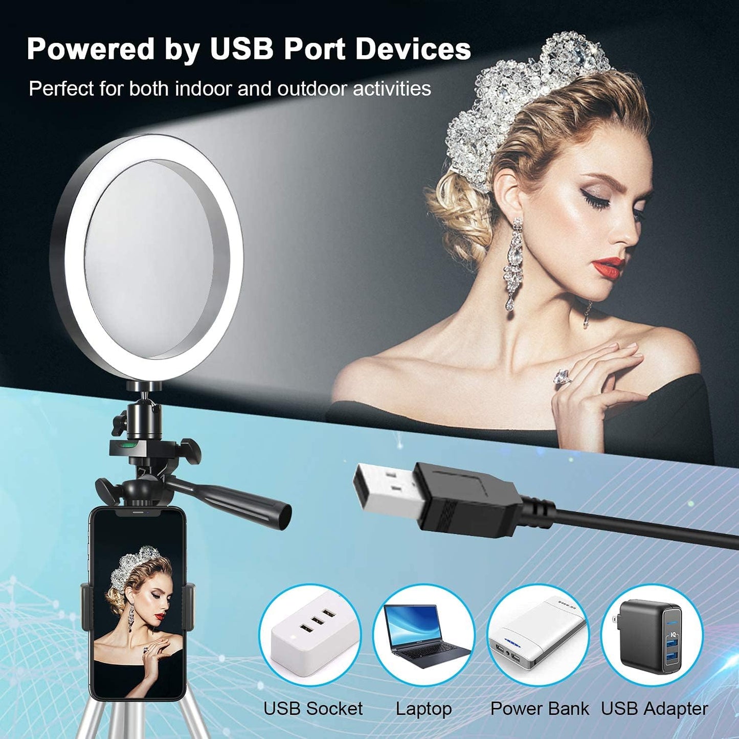 6" Selfie Ring Light, ODOM 39"Tripod with Ring Light,3 Color Modes 11 Brightness Levels, Lamps for Youtube Live Stream Makeup Vlog Tiktok Video Conference Compatible with Iphone & Android  ODOM   