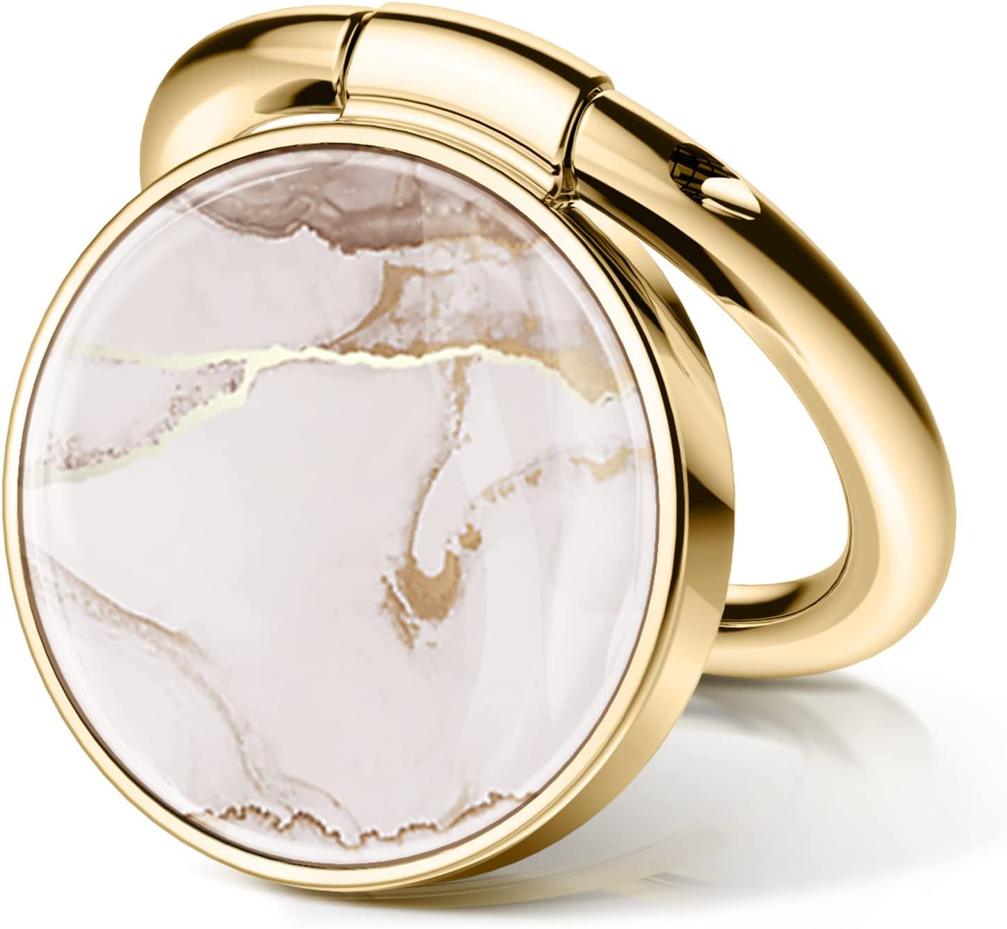 GVIEWIN Marble Cell Phone Ring Holder, Metal Kickstand Grip for Magnetic Car Mount Compatible with Iphone 14 Pro Max/14 Plus/13/12 Series & Galaxy S22/S23 Ultra and Other Smartphones(Drift Sand/Brown)  GVIEWIN Shweta/Beige  