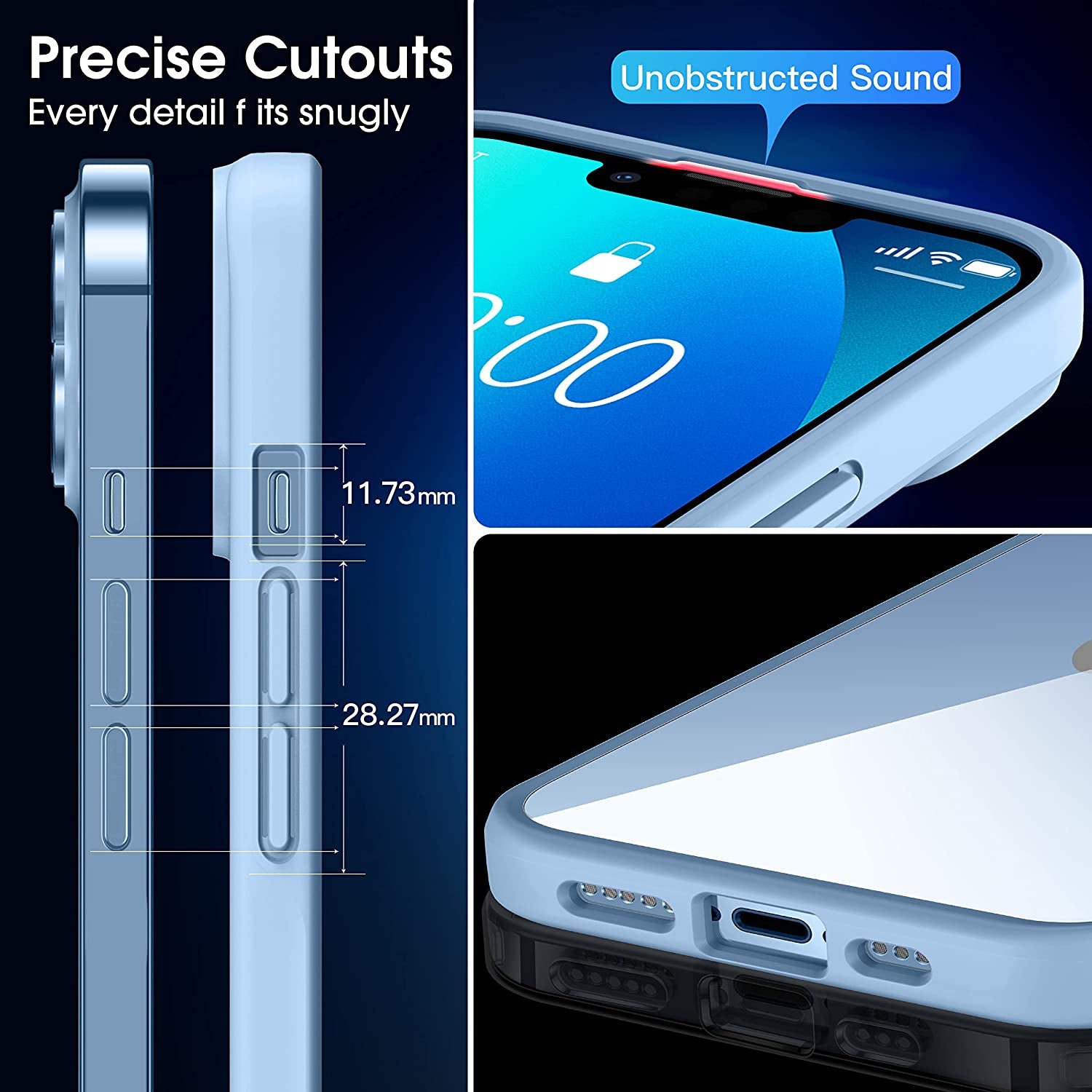 CASEKOO Crystal Clear for Iphone 14 Case & Iphone 13 Case, [Not Yellowing] [Military Grade Drop Protection] Shockproof Protective Phone Case 6.1 Inch 2022 Light Blue  CASEKOO   