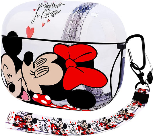 Airpods Pro Charging Case Designed for Apple Airpods Pro,Full Protective Cover with Keychain and Lanyard,Shockproof anti Case (Mickey and Minnie)  SUNTONIO LLC   