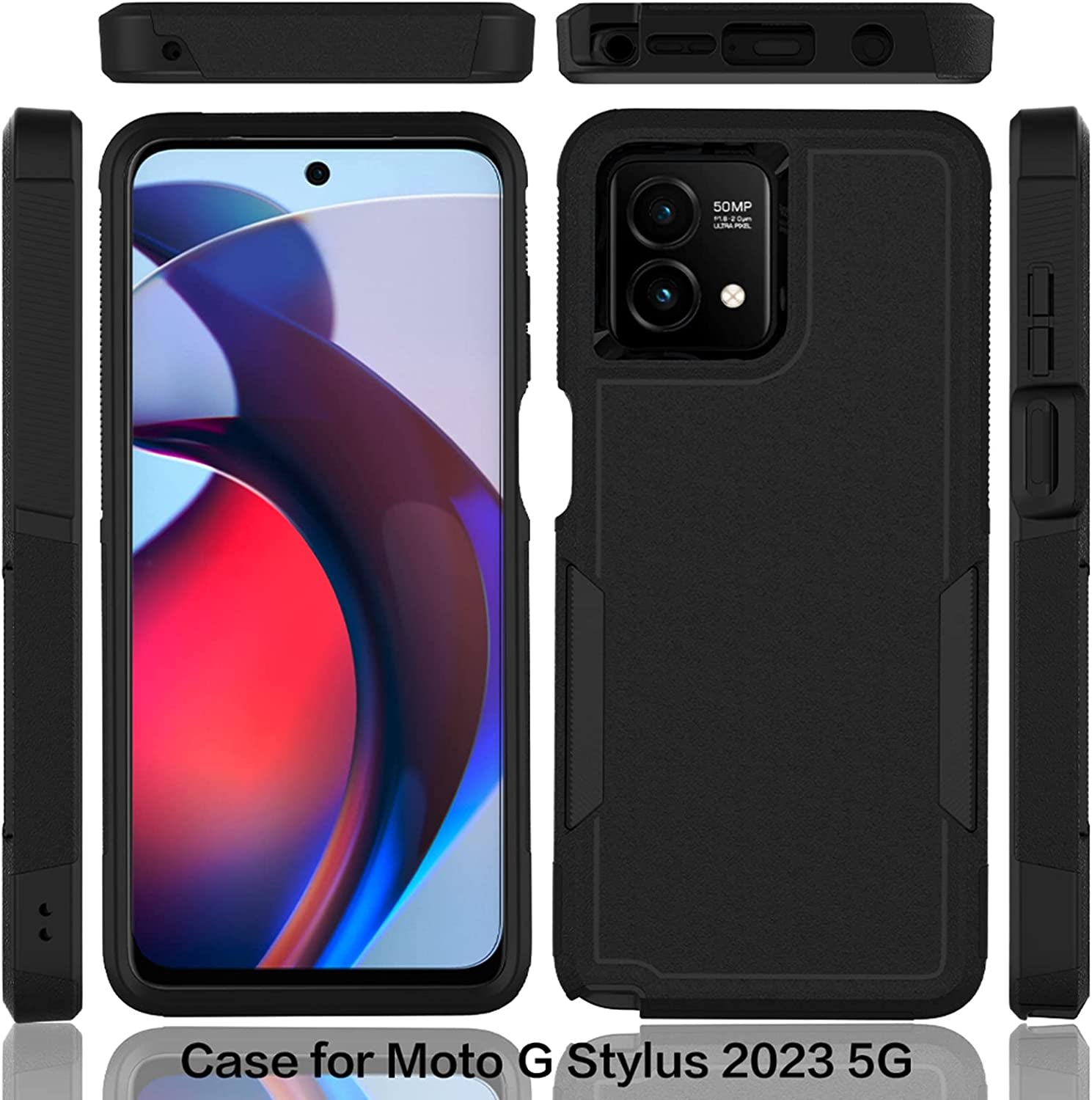 For Moto G Stylus 5G 2023 Case: Dual Layer Protective Heavy Duty Cell Phone Cover Shockproof Rugged with Screen Protector - Military Protection Bumper Tough - Motorola Moto G Stylus 5G 2023, Purple  Jinxian Co., Ltd.   