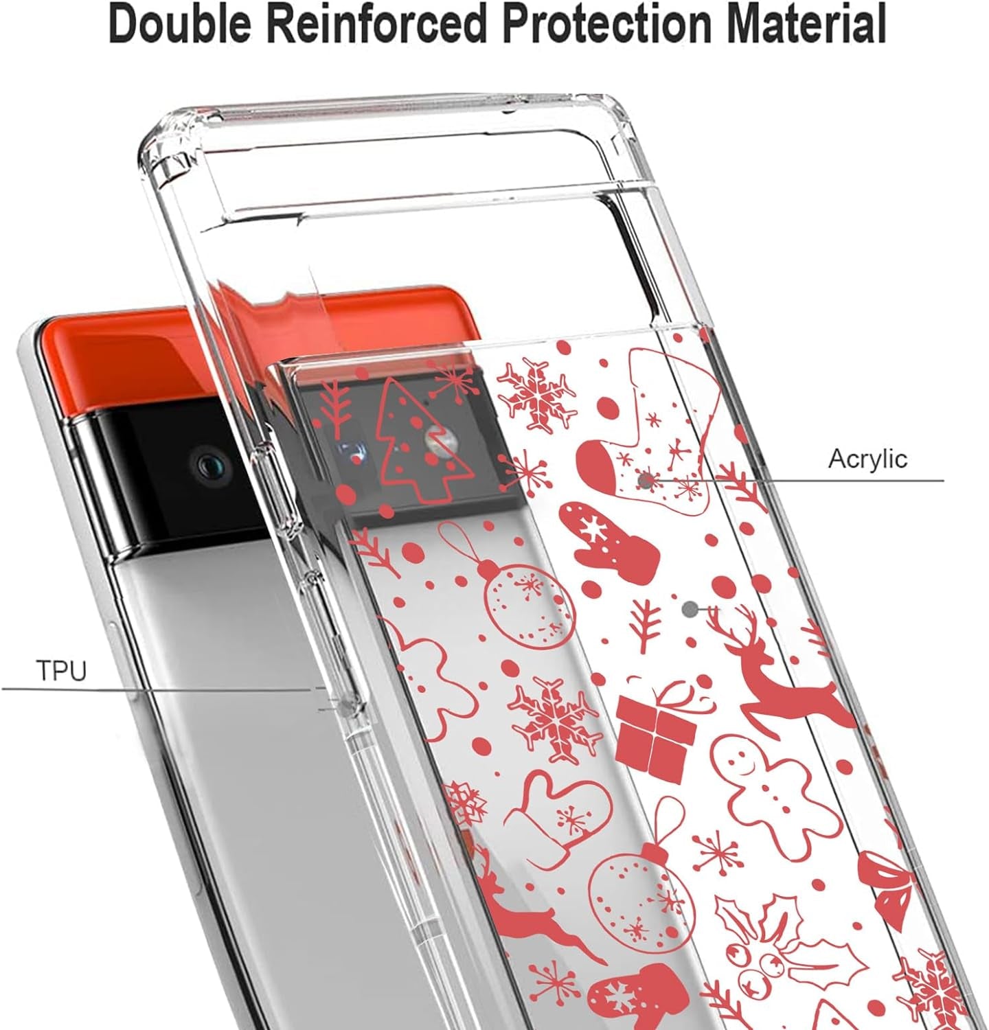 YCJACE Google Pixel 6 Pro Case Clear with Christmas Design Soft Flexible TPU Ultra-Thin Shockproof Anti-Scratch Bumper Protective Cover Case for Google Pixel 6 Pro-Christmas  YCJACE   
