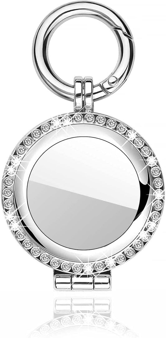 MIDUODO Case Compatible for Apple Airtag (2021), Airtag Diamond Rhinestone Bling Keychain Cover, Metal Protective Holder for Airtag Accessories (Silver)  MIDUODO   