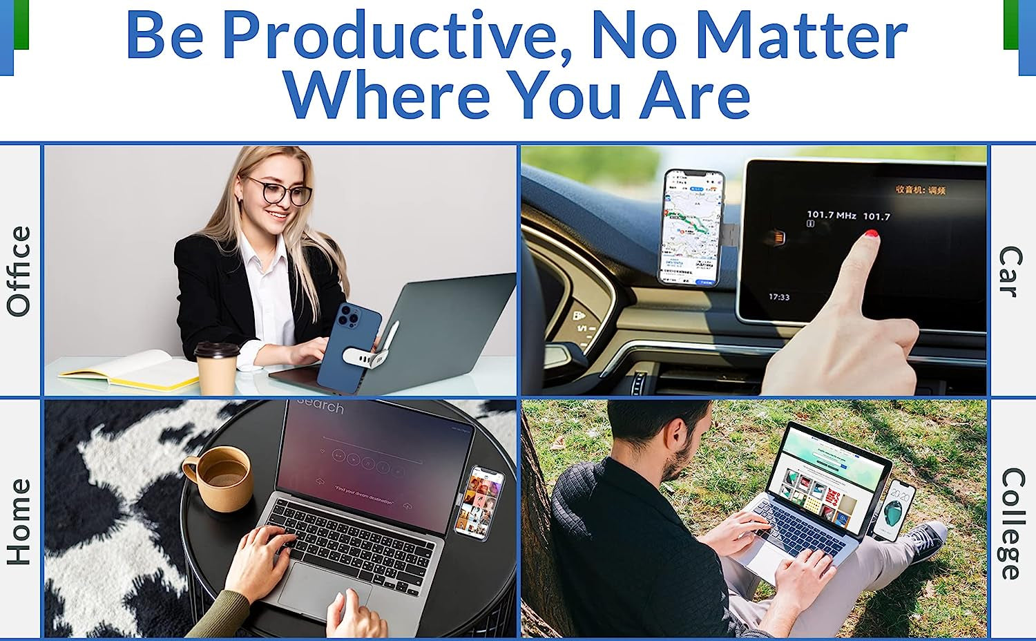 Laptop Phone Holder, Magnetic Phone Mount, Adjustable Laptop Stand, Laptop or Desktop Monitor Side Mount Phone Holder, Foldable Laptop Side Mount Clip, Foldable Computer Expansion Bracket  Generic   