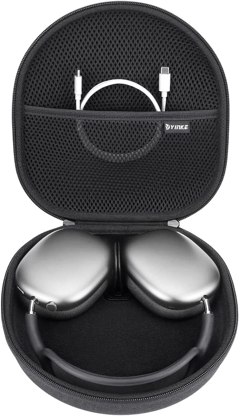 Yinke Smart Case for Apple Airpods Max Supports Sleep Mode, Hard Organizer Portable Carry Travel Cover Storage Bag (Black)  Yinke   