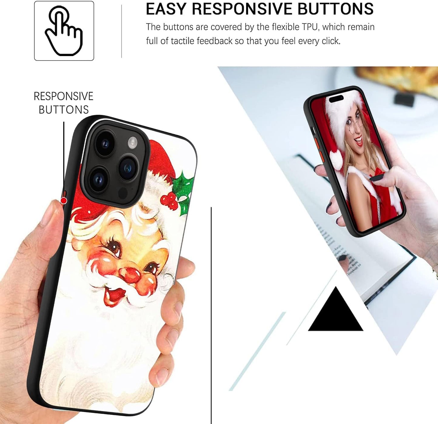 SINQERISHT Christmas Case Compatible with Samsung Galaxy S21 plus Phone Cases Hybrid Hard PC Soft TPU Bumper Full Body Shockproof Protective Cute Xmas Cover(Santa Claus)  SINQERISHT   