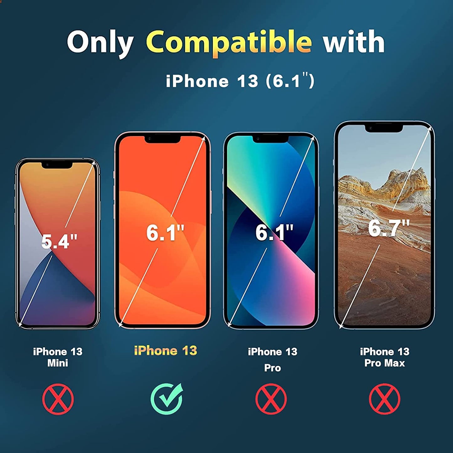 Invoibler 3 Pack Screen Protector Compatible with Iphone 13 + 3 Pack Camera Lens Protector, Iphone 13 Screen Protector Tempered Glass, 6.1 Inch [HD Clear] [Bubble Free] [Not for Iphone 13 Pro]  Invoibler   