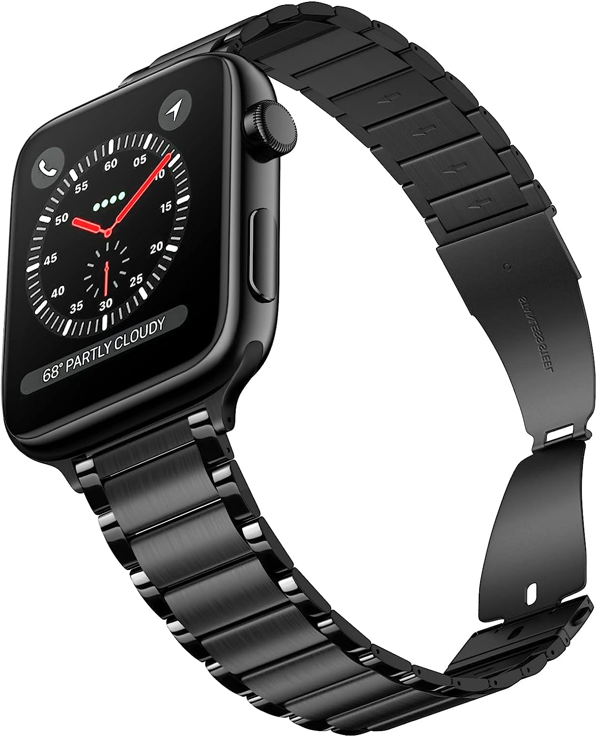 CINORS Metal Dressy Watch Band Compatible with Apple 8 41Mm Iwatch Iphone Rose Gold and Silver Womens Bands 41 40Mm Thin Link Bracelet 38Mm Stainless Steel Watches Strap for Series 7 6 5 4 3 2 1 SE  CINORS All Black 49 45 44 42mm 