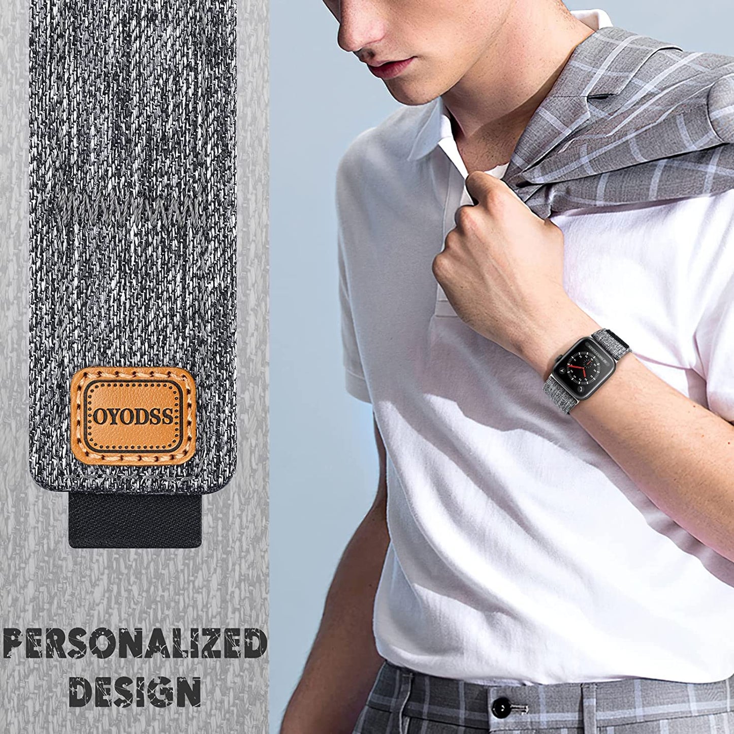 OYODSS Woven Fabric Cloth Band Compatible with Apple Watch Bands 38Mm 40Mm 41Mm 42Mm 44Mm 45Mm 49Mm, Adjustable Breathable Sport Strap for Iwatch Ultra Series 8/7/6/5/4/3/2/1 SE Women Men  OYODSS   