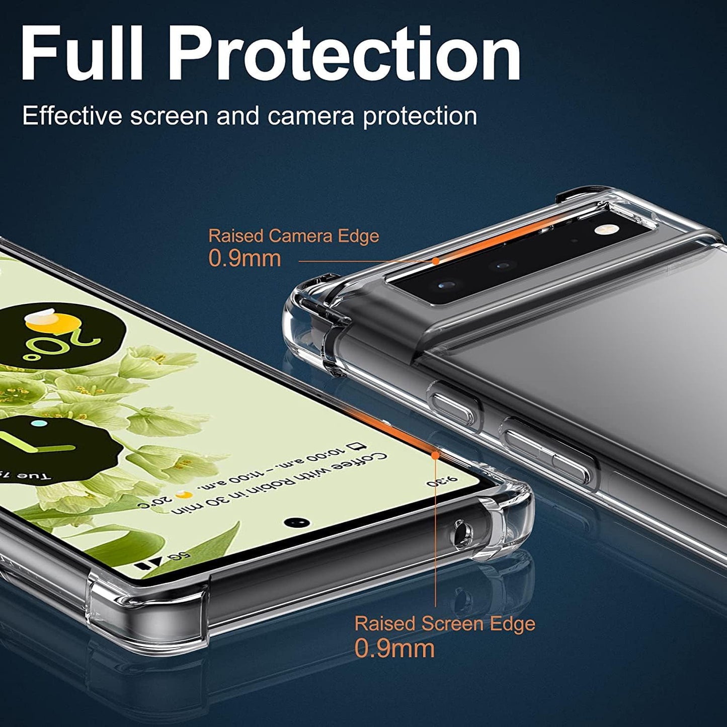 KIOMY Google Pixel 6 5G Case Diamond Clear with Hybrid anti Yellow Design Hard PC Back Shell with TPU Raised Bezel Shockproof Bumper Protective Ultra Transparent Slim Fit and Thin Cell Phone Cover  KIOMY   