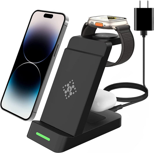 Wireless Charging Station for Apple Products 3 in 1 Wireless Charger Stand Compatible with Apple Watch Ultra 8 7 SE 6 5 4 Airpods Pro Iphone 14 13 12 11 Pro Max Multiple Devices Wireless Charger Dock  SHENZHEN TIANYIN ELECTRONICS CO LTD   