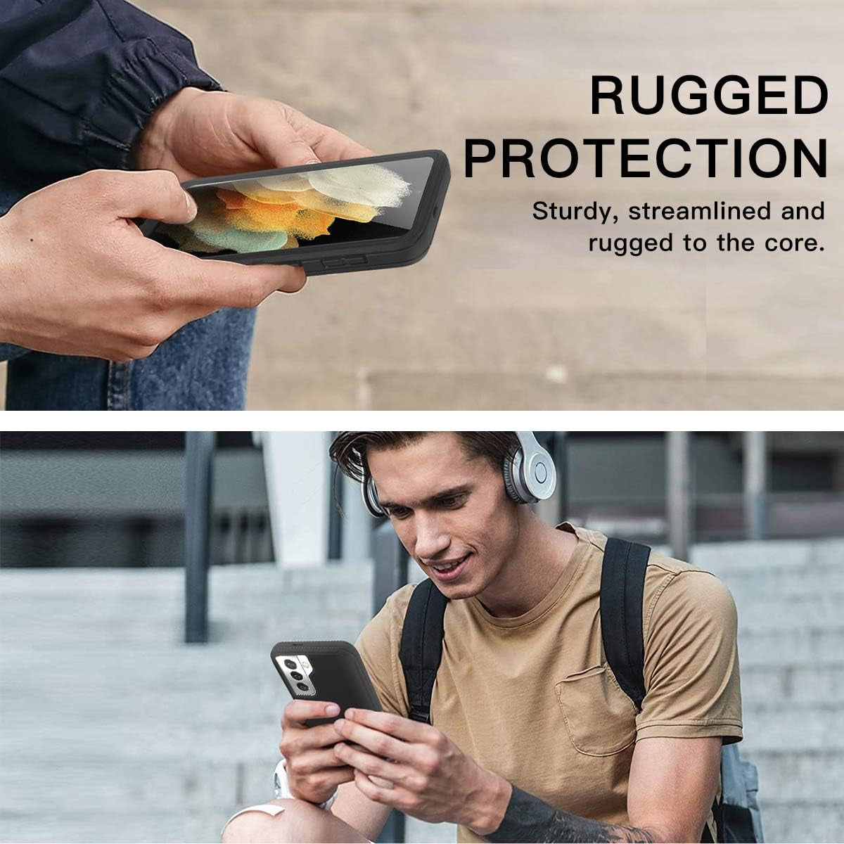 Aicase for Galaxy S21 plus Case with Screen Protector, Heavy Duty Drop Protection Full Body Rugged Shockproof/Dust Proof 3-Layer Military Grade Tough Durable Phone Cover for Samsung Galaxy S21 Plus  AICase   