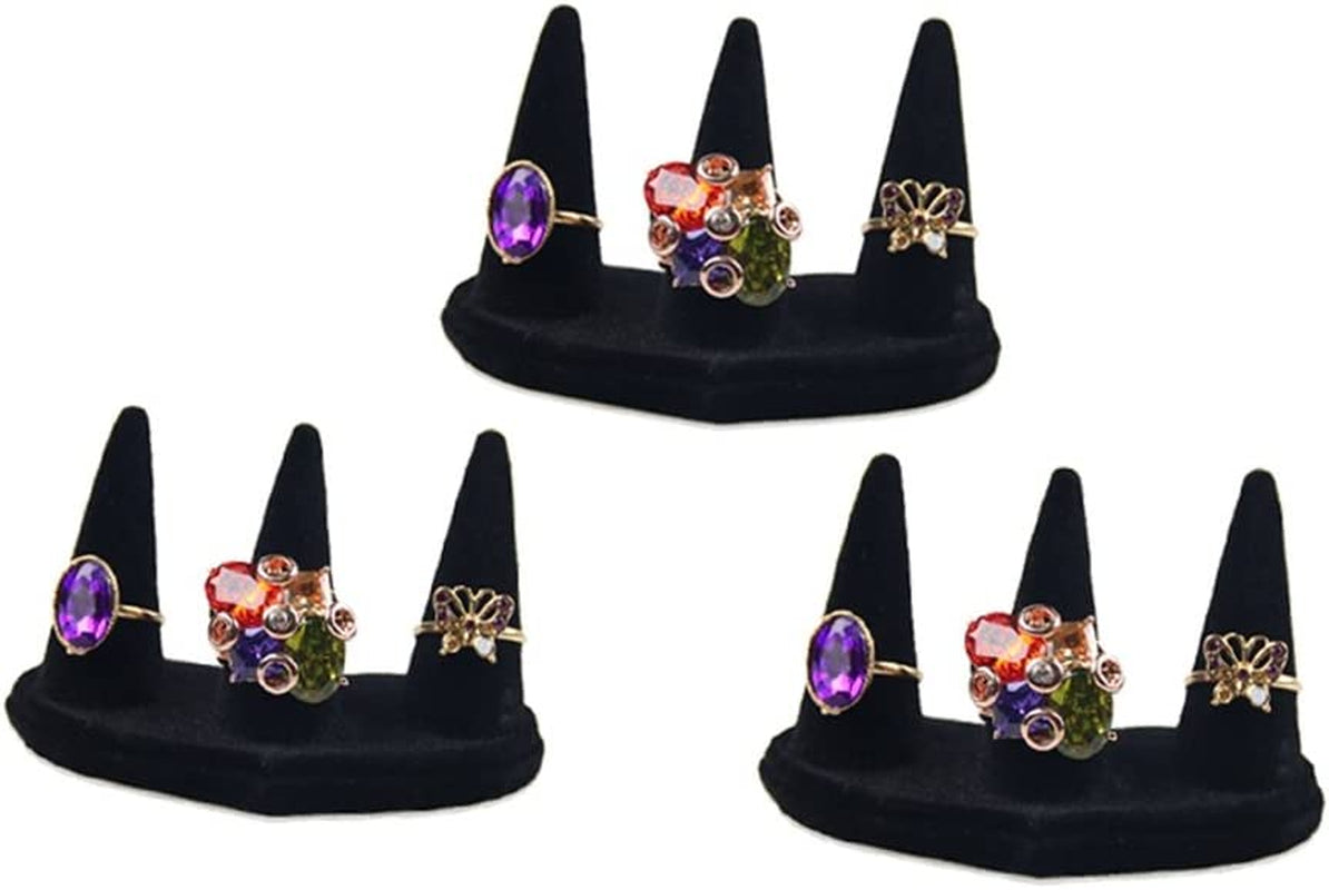 Bocar Black Velvet Finger Ring Display Showcase Organizer Holder Jewelry Storage Counter (18JZZ)  bocarjewelry Jzz-3z  