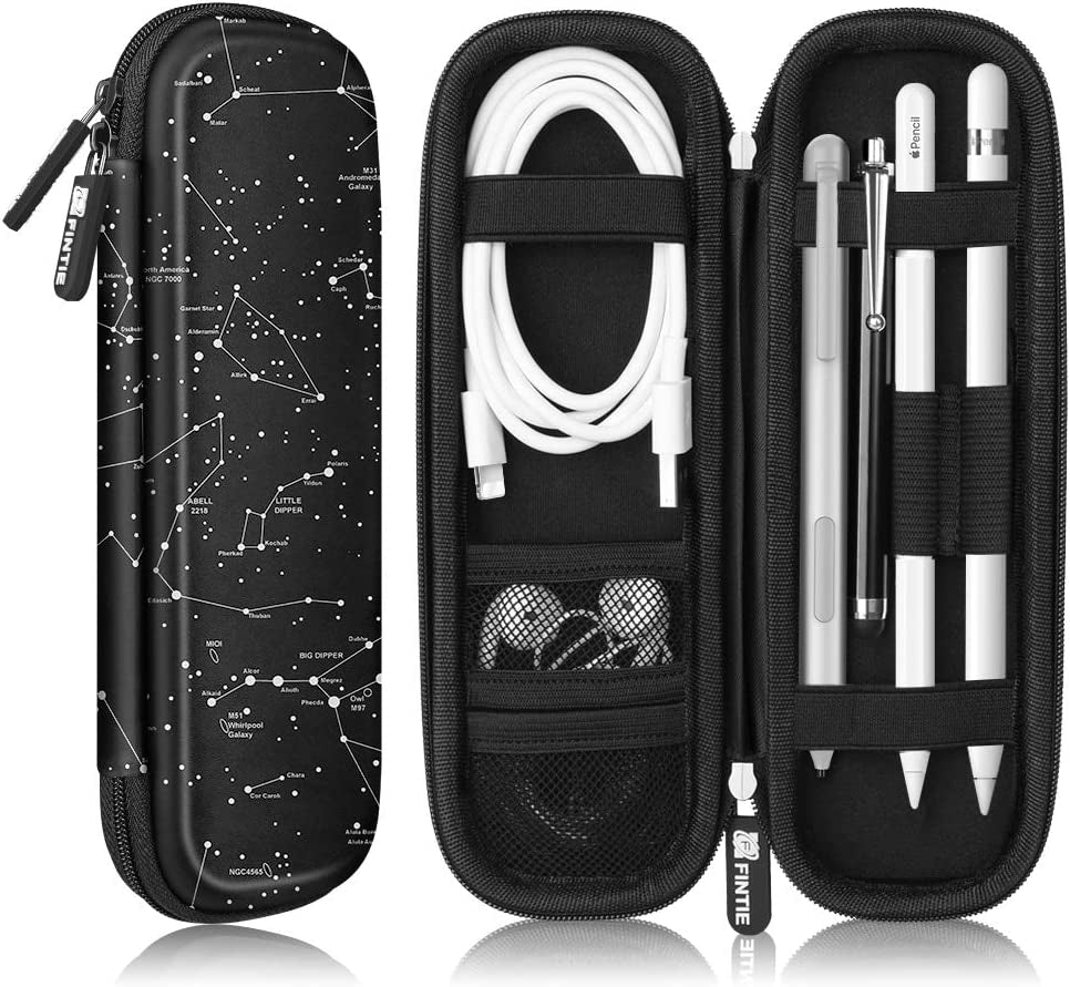 Fintie Holder Case for Apple Pencil (1St and 2Nd Generation), PU Leather Protective Carrying Bag Sleeve Compatible with Apple Pen Accessories, USB Cable, Samsung Stylus, Lilac Marble  Fintie Black and White  