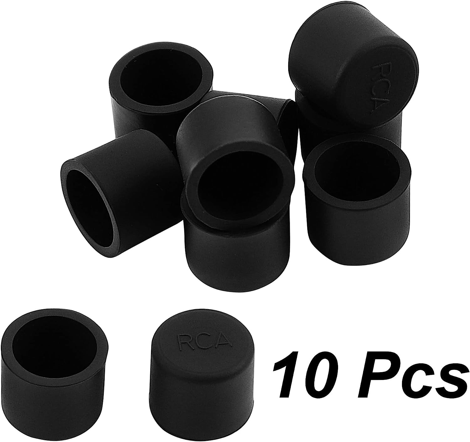Uxcell Silicone RCA Female Connector anti Dust Plug, 8Mm Dust Proof Cap Protector Cover 10 Pcs Black  uxcell   
