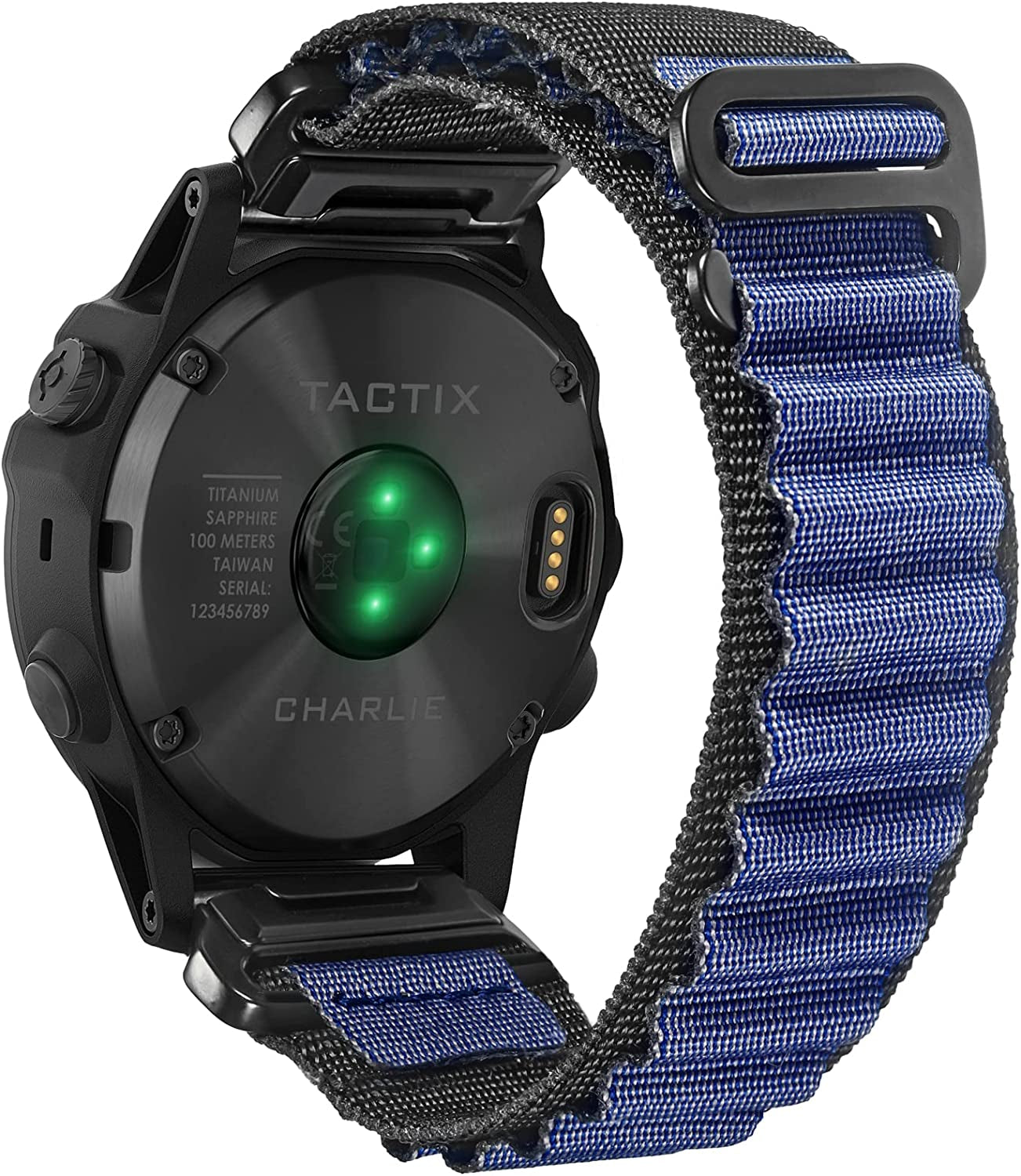 Compatible with Garmin, Rugged Woven Nylon Sport Band with G-Hook Watch Band for Fēnix/Forerunner/Vivoactive/Approach/Marq/Quatix/D2 Series Tough Replacement Band for Men  torbollo Blue 22mm 