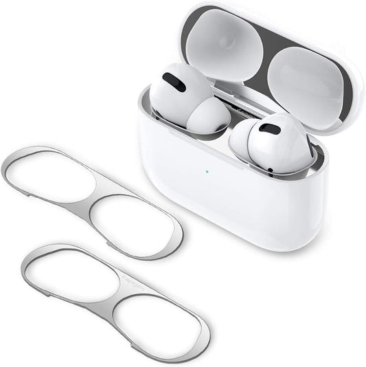Spigen Shine Shield Designed for Airpods Pro 2Nd Generation (2022) and Airpods Pro (2019) anti Dust Sticker [2 Sets] - Metallic Silver  Spigen   