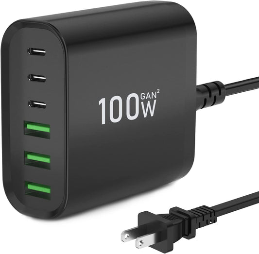 USB C Charger, BURUDU 100W 6 Port USB C Charging Station,Multiports with 3 USB C and 3 QC USB A,Portable PD Fast USB C Wall Charger for Iphone14/13/12/11 Pro Max,Ipad,Iwatch,Pixel Samsung Galaxy  Shenzhen HeFod Electronics Co ., Ltd   