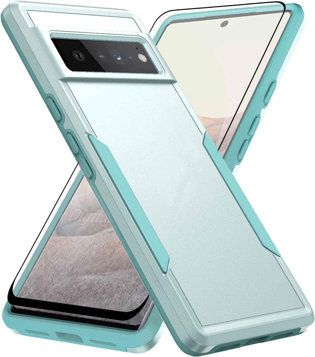 Asuwish Phone Case for Google Pixel 6 Pro with Tempered Glass Screen Protector Cover and Slim Thin Hybrid Full Body Protective Cell Accessories Pixel6Pro Pixel6 XL 6XL Pixle 6Pro 5G Women Men Purple  Asuwish Green  