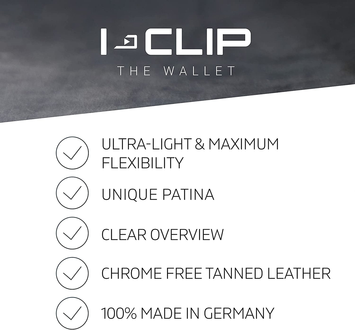 I-CLIP Original for Apple Airtag with Moneyclip - Wallet - Slim Wallet - Wallet Compatible with Airtag - Men - Silver Black  Flux Design GmbH   