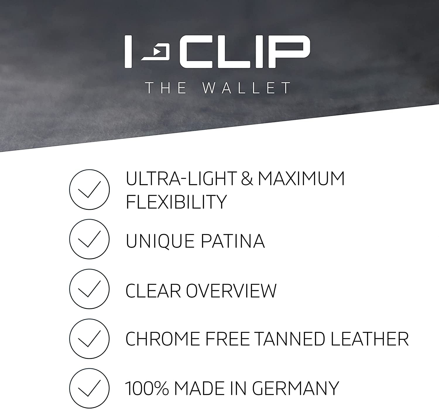 I-CLIP Original for Apple Airtag with Moneyclip - Wallet - Slim Wallet - Wallet Compatible with Airtag - Men - Silver Black  Flux Design GmbH   