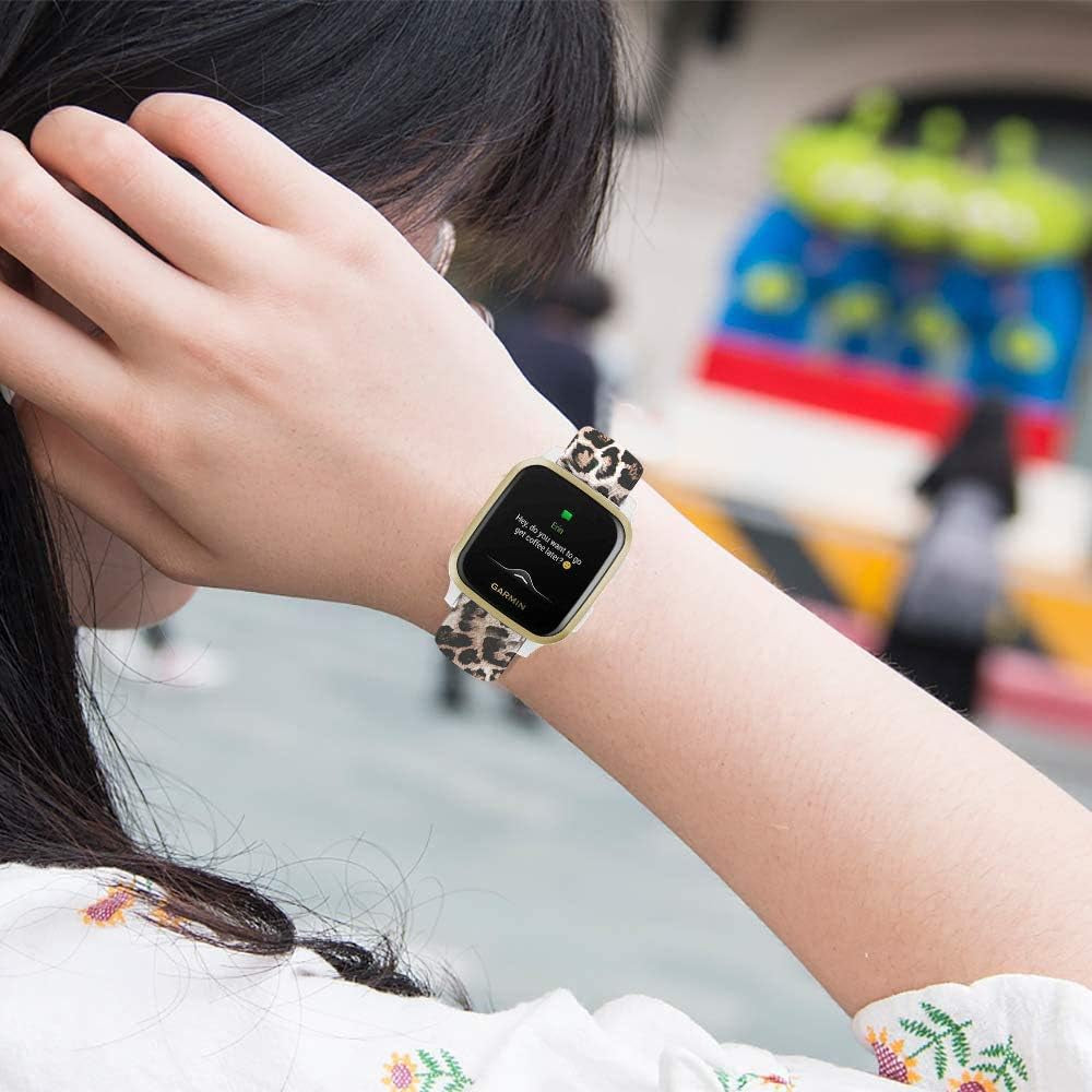 Vicrior Bands Compatible with Garmin Venu/Venu SQ/SQ 2 Smart Watch, Quick Release Soft Silicone Fadeless Pattern Printed Floral Replacement Band for Garmin Venu Sq Music  ViCRiOR   