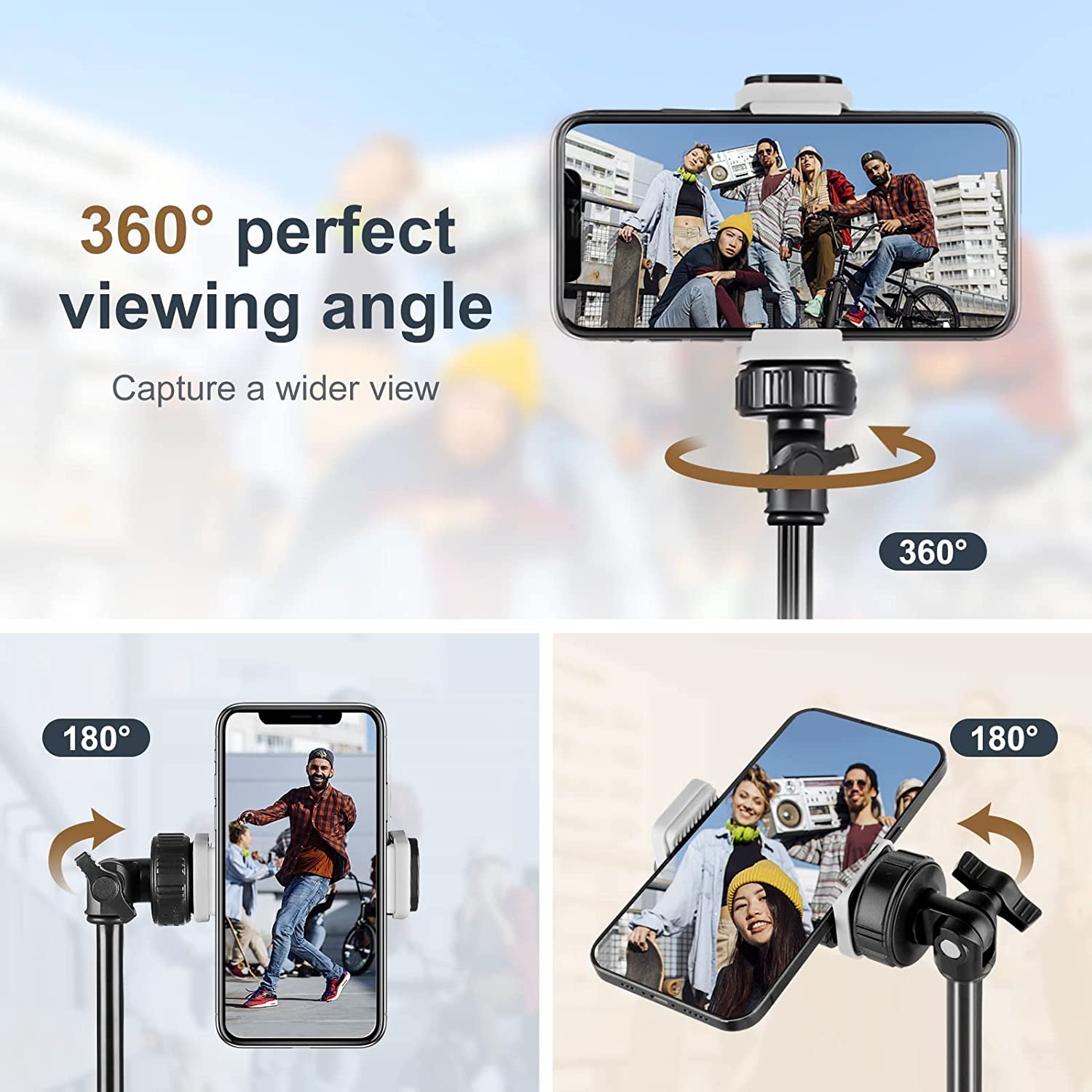 Torjim 67" Phone Tripod, Extendable Iphone Tripod Stand with Wireless Remote & Phone Holder, Aluminum Selfie Stick Tripod for Iphone/Camera/Gopro  Torjim   