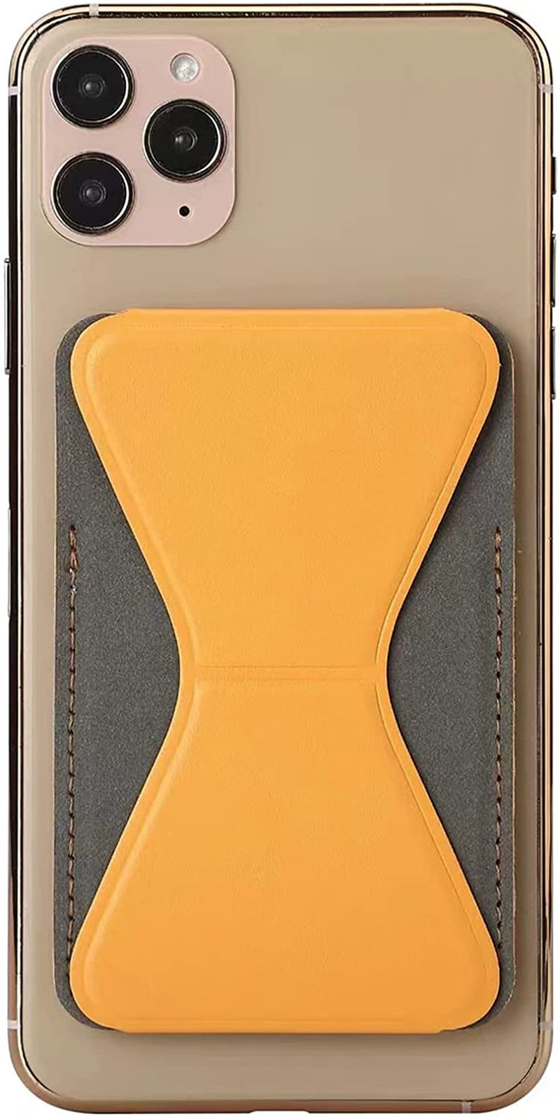 Ambervec Magsafe Wallet Compatible with Iphone 14, Iphone 13 & Iphone 12 Series, Magnetic Wallet Stand for Apple Mag Safe, Leather Magnetic Card Holder for Back of Iphone Pro Max Mini Plus, Yellow  AmberVec Inc.   