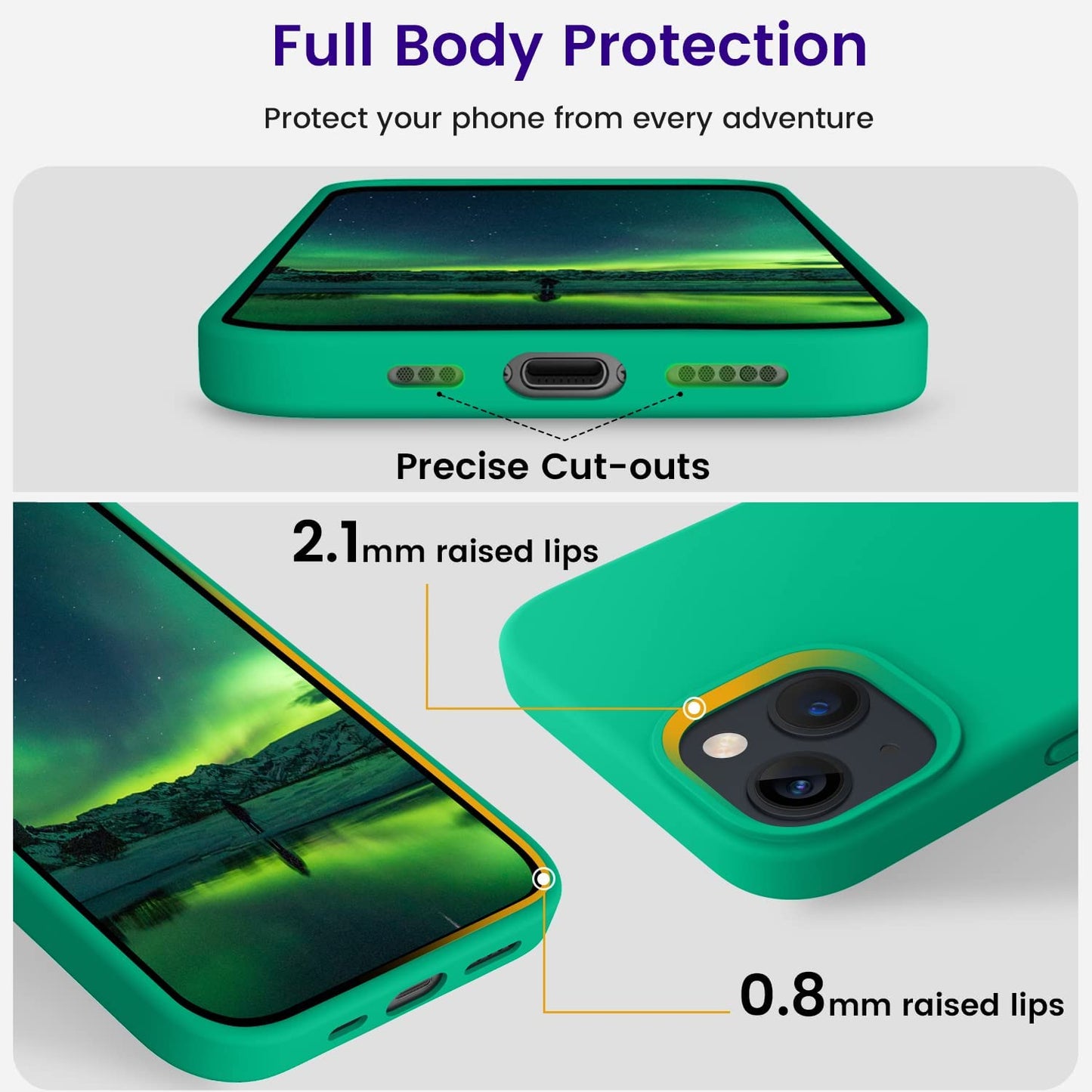 OTOFLY Designed for Iphone 14 Case, Silicone Shockproof Slim Thin Phone Case for Iphone 14 6.1 Inch (Emerald Green)  OTOFLY Direct   