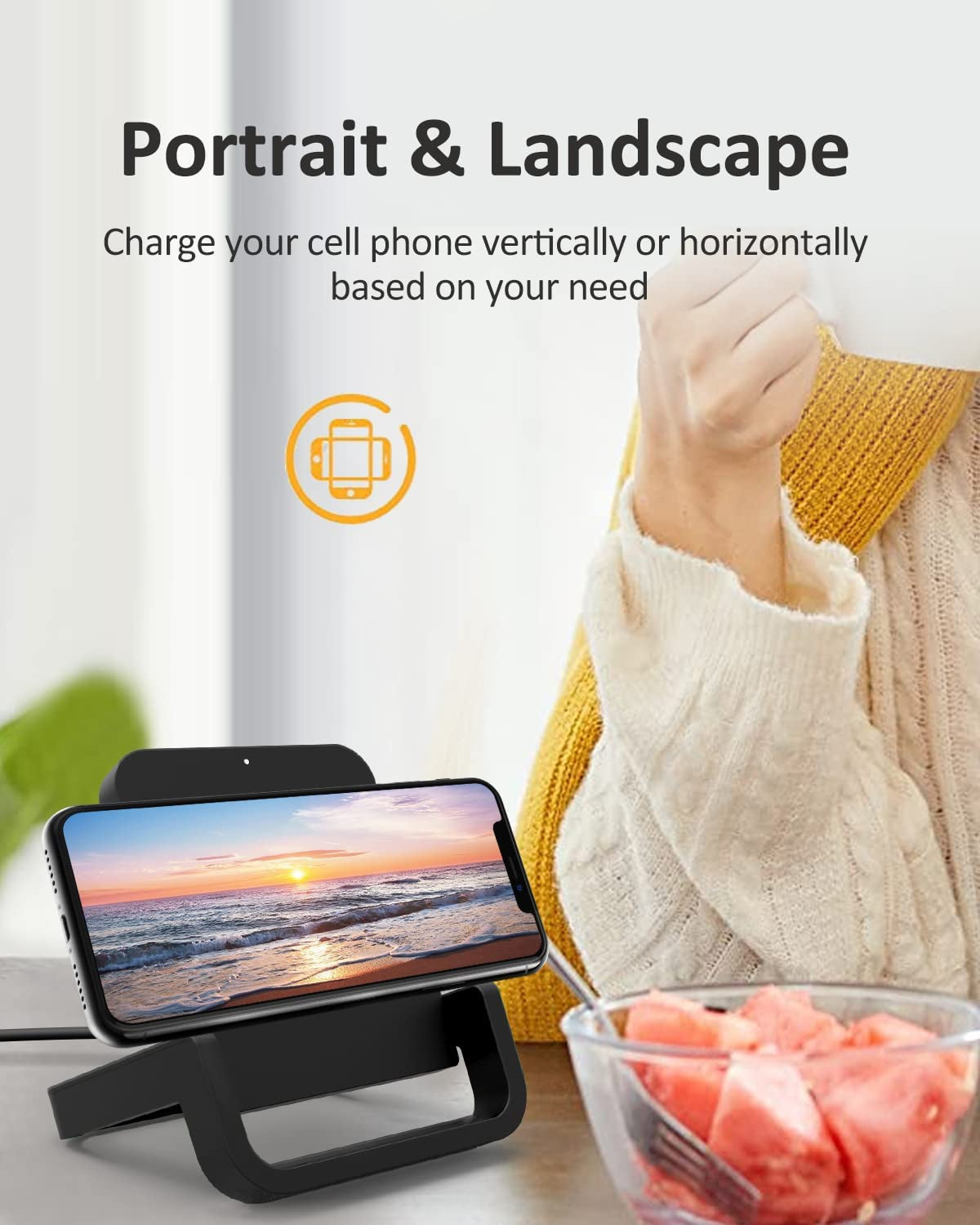 Wireless Charger, BUBEYYIE Fast 10W Charging Stand Compatible with Iphone 14 13 12 11 Pro XR XS X 8 plus Samsung Galaxy S22 S22 S20 S10 Note 20 10 Google LG and Other Cell Phones (Black)  BUBEYYIE   