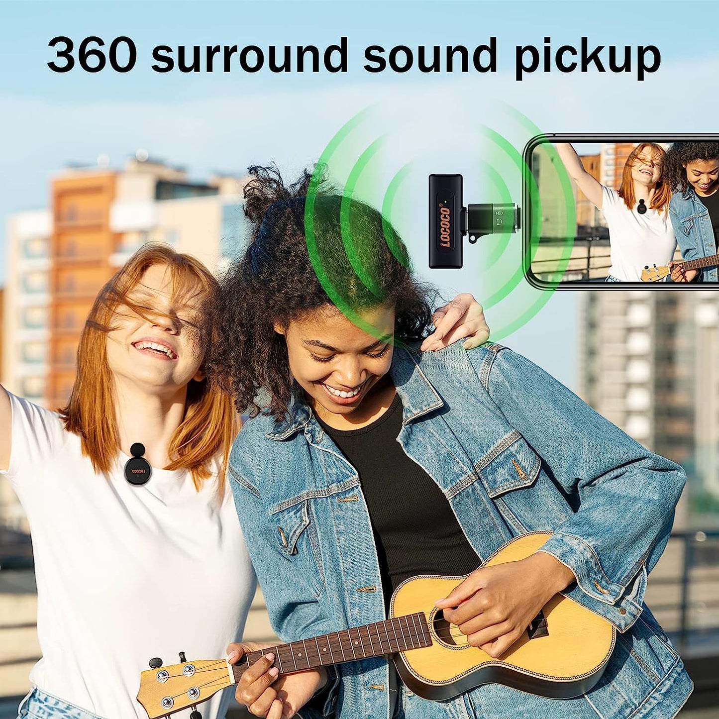 Lococo Wireless Lavalier Microphone for Iphone Ipad, Plug-Play Noise Reduction Auto-Sync Wireless Microphone for Video Recording,Youtube, Tiktok, Facebook Live Stream  Lococo   