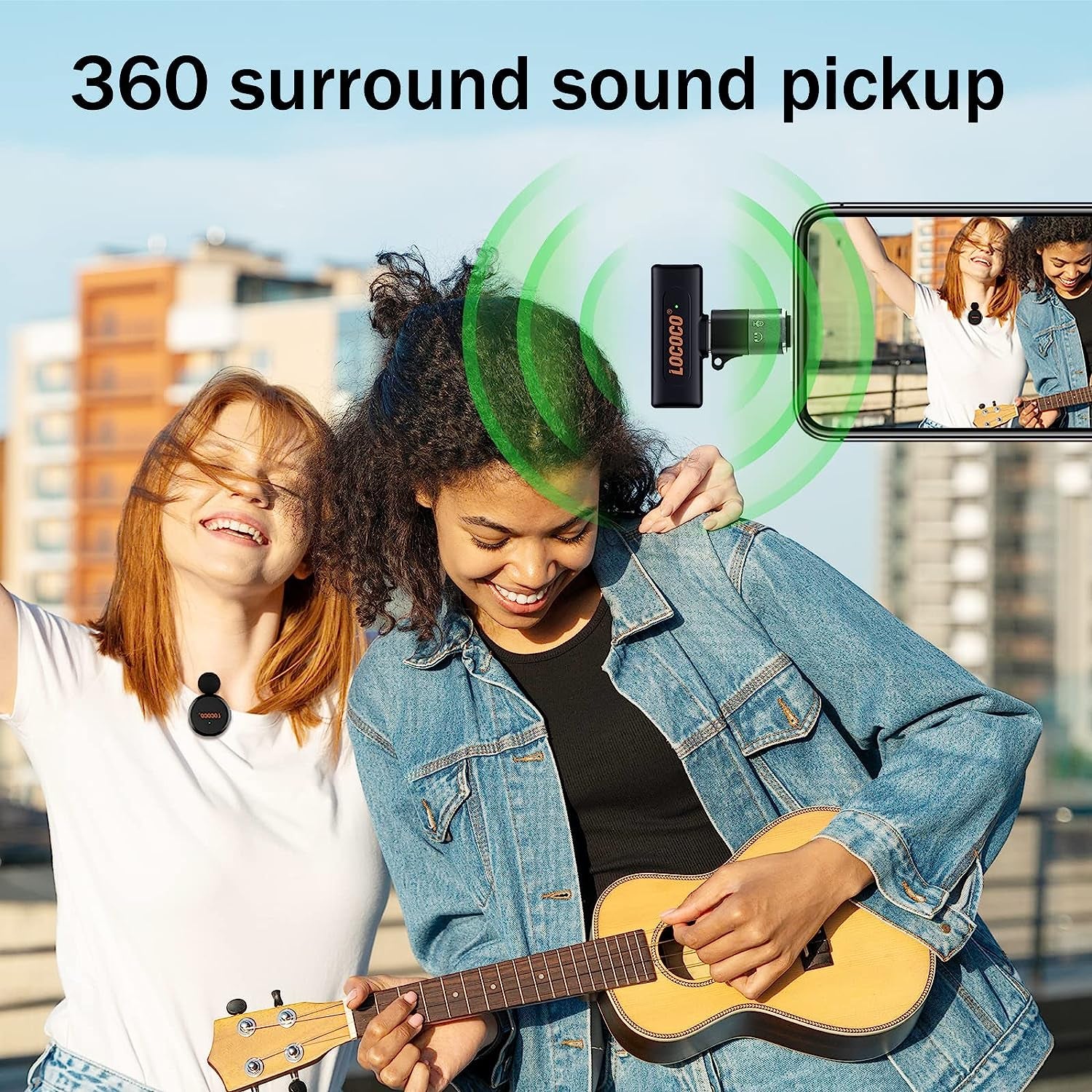 Lococo Wireless Lavalier Microphone for Iphone Ipad, Plug-Play Noise Reduction Auto-Sync Wireless Microphone for Video Recording,Youtube, Tiktok, Facebook Live Stream  Lococo   